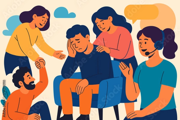 Fototapeta Teamwork and Support – People Helping Each Other and Building Cooperation