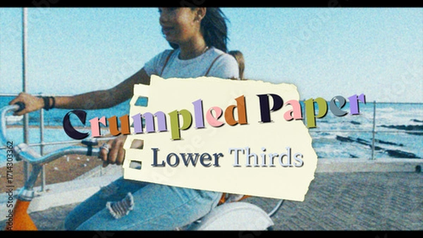 Fototapeta Crumpled Paper Lower Thirds