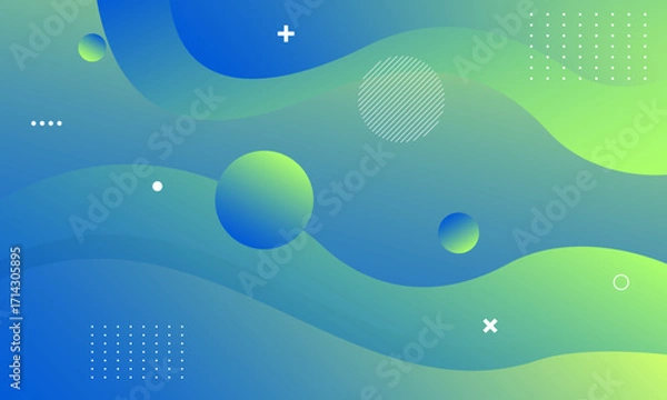 Fototapeta Abstract blue background with bubbles. Eps10 vector