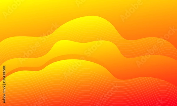 Fototapeta Abstract orange liquid background. Vector illustration