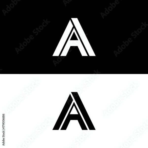 Obraz Elegant 'A' Monogram A Symbol of Strength and Simplicity in Contrasting Tones