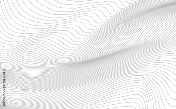 Fototapeta abstract wavy lines on white background