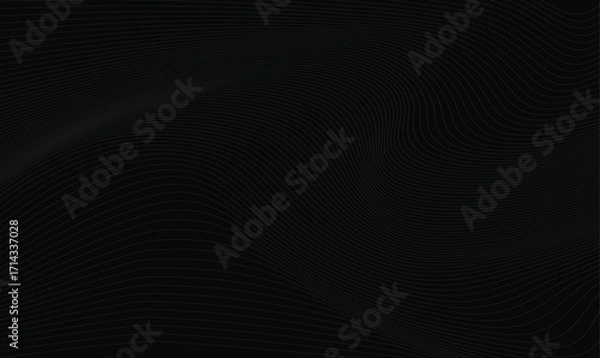 Fototapeta abstract wavy lines on black background