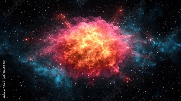 Obraz Vibrant Cosmic Explosion in Vast Stellar Background