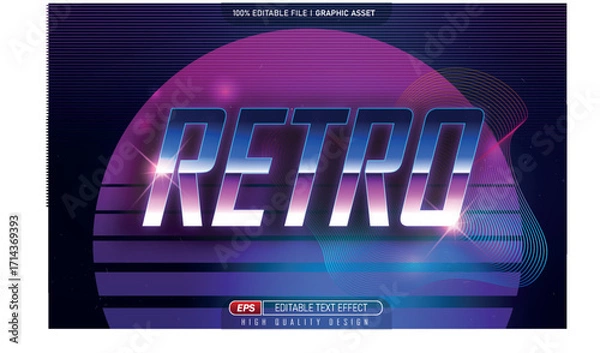 Obraz retro text effet