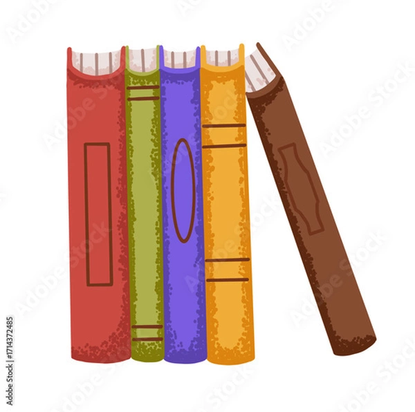 Fototapeta Closed books stack in flat trendy style