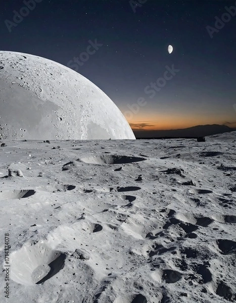 Obraz Lunar landscape at dawn