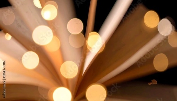 Obraz Open book with glowing lights