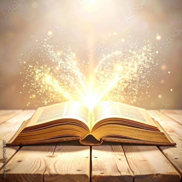 Obraz Open book with magical sparks