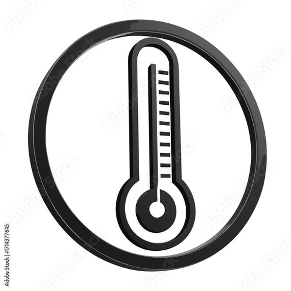 Fototapeta Black thermometer empty logo vector design