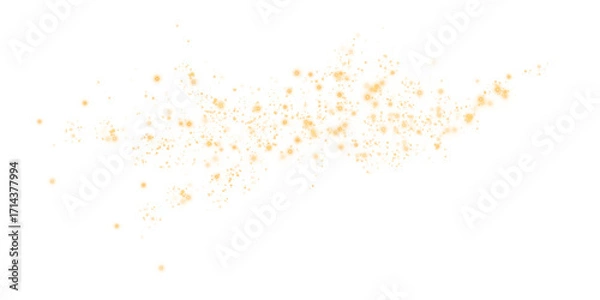 Fototapeta Yellow Magical Glowing Particles, Burst with Confetti and Firework Spark Elements for Celebration Design