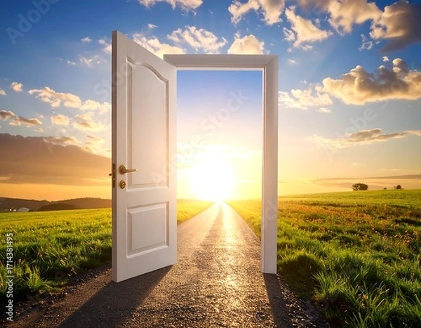 Obraz Open door to a sunlit path