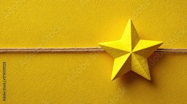 Fototapeta Yellow paper star on string