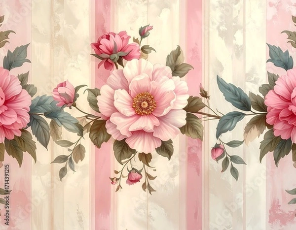 Obraz Floral wallpaper border