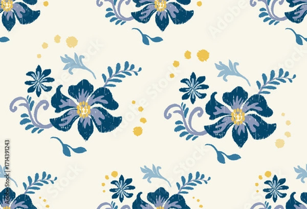 Fototapeta This elegant design showcases a unique ikat style that blends traditional charm with modern aesthetics. The ikat pattern features a seamless flow, making it perfect as seamless ikat for fabric and sur