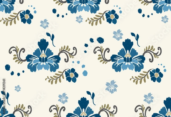 Fototapeta This elegant design showcases a unique ikat style that blends traditional charm with modern aesthetics. The ikat pattern features a seamless flow, making it perfect as seamless ikat for fabric and sur