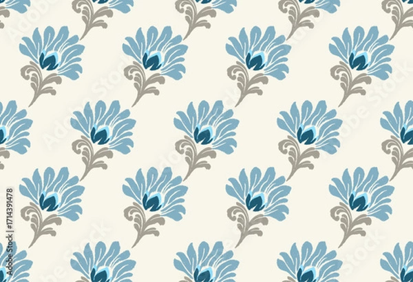 Fototapeta This elegant design showcases a unique ikat style that blends traditional charm with modern aesthetics. The ikat pattern features a seamless flow, making it perfect as seamless ikat for fabric and sur