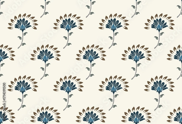 Fototapeta This elegant design showcases a unique ikat style that blends traditional charm with modern aesthetics. The ikat pattern features a seamless flow, making it perfect as seamless ikat for fabric and sur