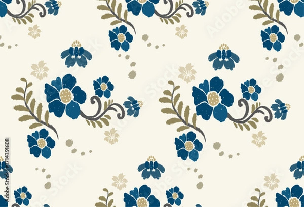 Fototapeta This elegant design showcases a unique ikat style that blends traditional charm with modern aesthetics. The ikat pattern features a seamless flow, making it perfect as seamless ikat for fabric and sur
