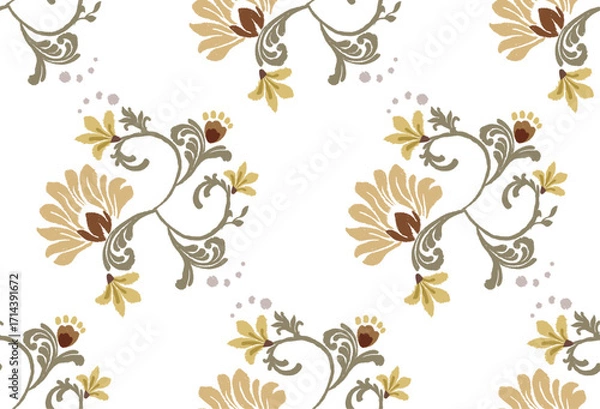 Fototapeta This elegant design showcases a unique ikat style that blends traditional charm with modern aesthetics. The ikat pattern features a seamless flow, making it perfect as seamless ikat for fabric and sur