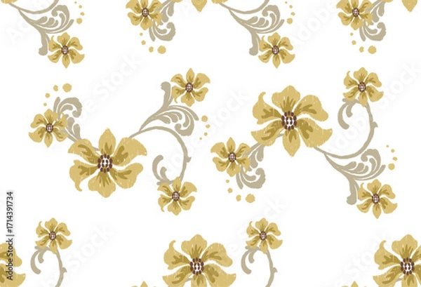 Fototapeta This elegant design showcases a unique ikat style that blends traditional charm with modern aesthetics. The ikat pattern features a seamless flow, making it perfect as seamless ikat for fabric and sur