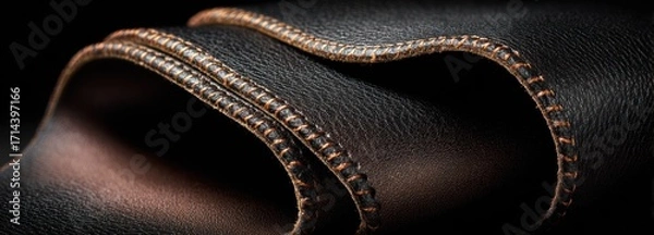 Obraz Closeup dark leather texture