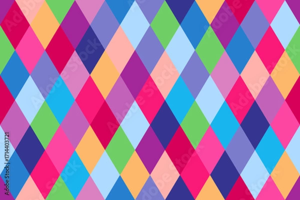 Fototapeta Geometric colorful diamond seamless pattern. Gift wrapping paper design