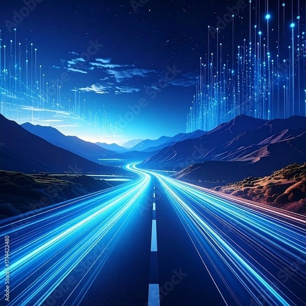 Fototapeta Highway into the digital future