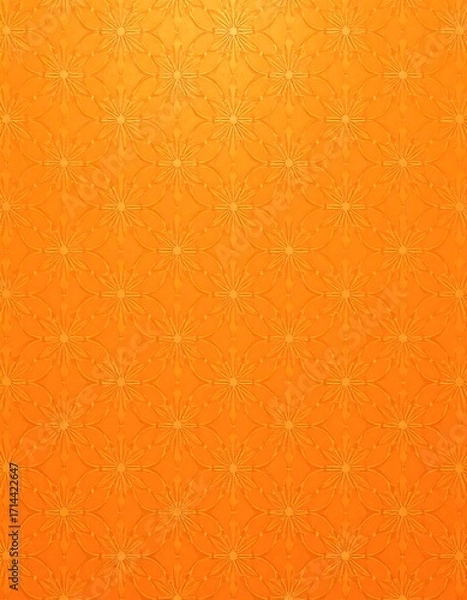 Obraz Orange background with repeating floral design