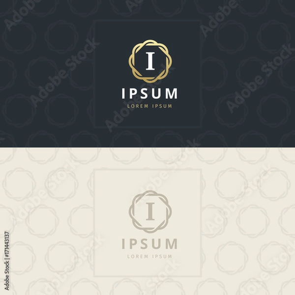 Fototapeta I Letter Logo, Icon with pattern. vector element