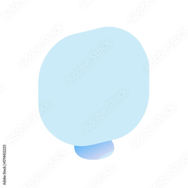 Obraz Soft blue blob shape with gradient isolated on transparent background