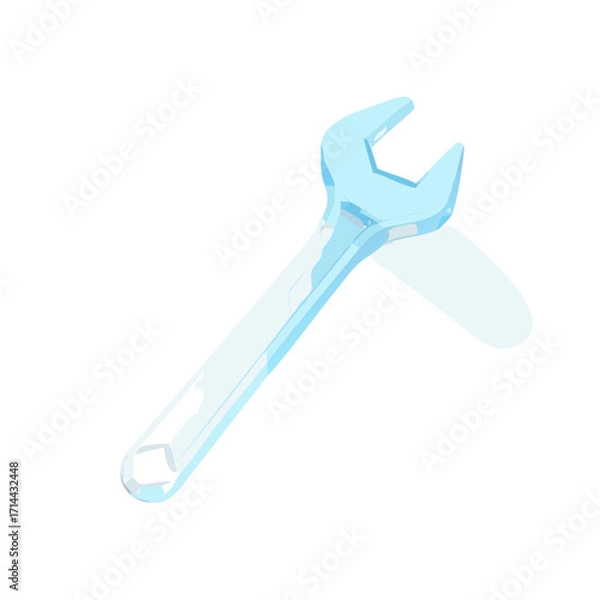 Obraz Light blue wrench tool isolated on transparent background
