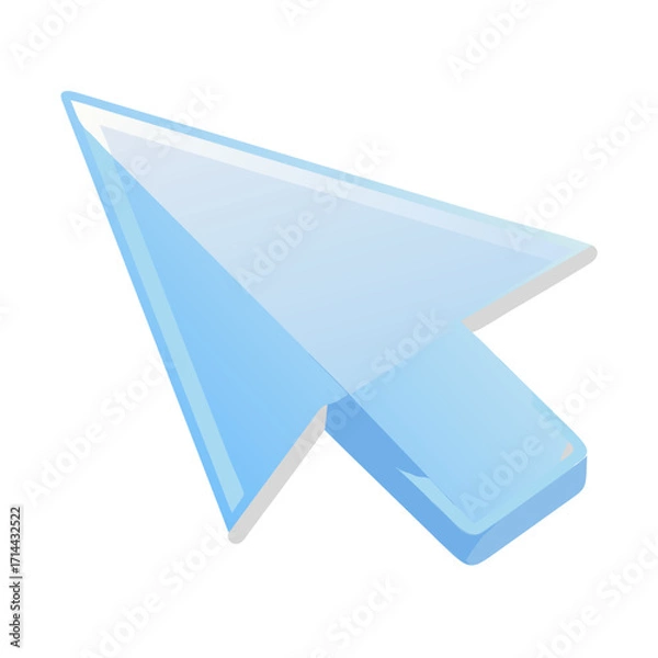Obraz Light blue 3d cursor arrow isolated on transparent background