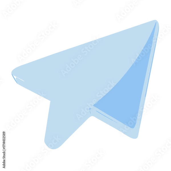 Obraz Light blue paper airplane icon isolated on transparent background