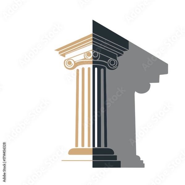 Fototapeta Half column image, divided two-tone