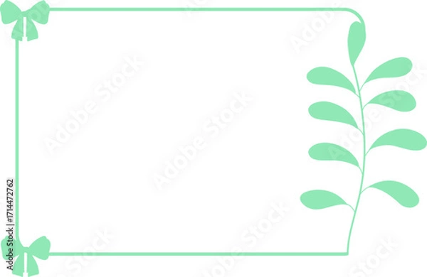 Fototapeta Floral Frame with Bow Accent