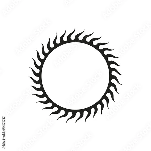 Obraz sun flame circle frame vector