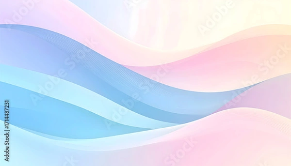 Fototapeta Soft pastel abstract background with smooth flowing waves and gentle gradients