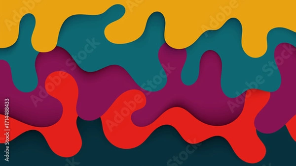 Fototapeta Abstract colorful background with seamless paint splashes pattern design