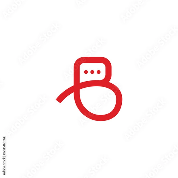 Fototapeta Creative logo design with initial letter B and chat column