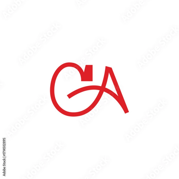 Fototapeta Creative logo design with initial letter C and A