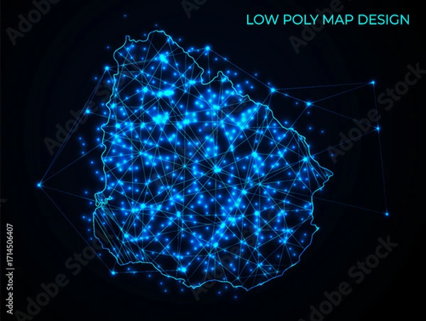 Obraz abstract digital networking connectivity vector map design	