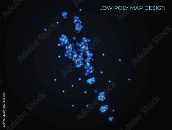 Obraz abstract digital networking connectivity vector map design	