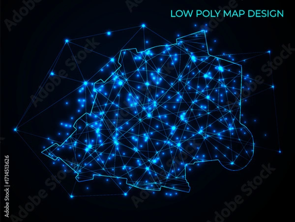 Obraz abstract digital networking connectivity vector map design	