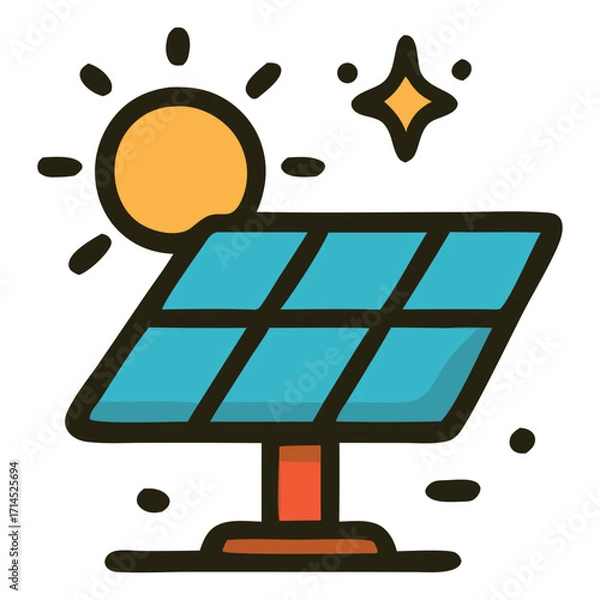 Fototapeta Clean energy sources such as solar panels, wind turbines, and eco-friendly technology. Perfect for projects about sustainability, renewable resources, zero emissions.