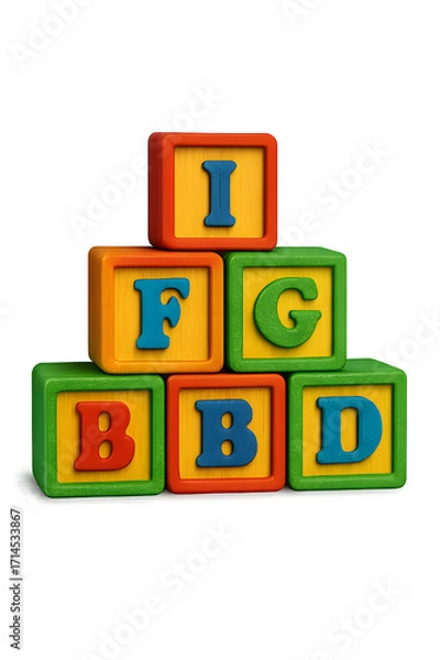 Fototapeta Colorful Alphabet Blocks: A Pyramid of Letters for Early Learning