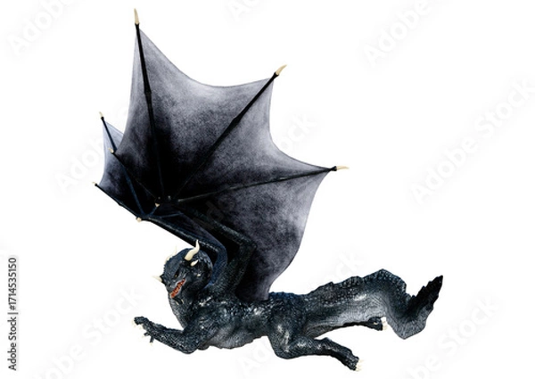 Fototapeta 3D Rendering Fairy Tale Dragon on White