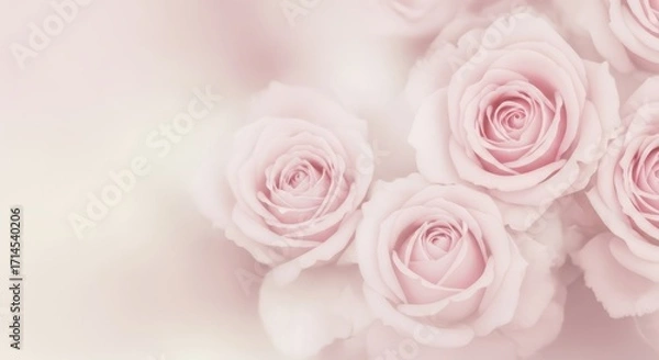 Obraz Soft Pink Roses Gentle Blooms Romantic Floral Arrangement
