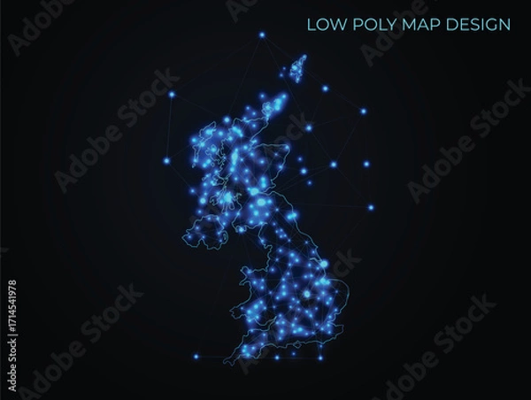 Obraz abstract digital networking connectivity vector map design	