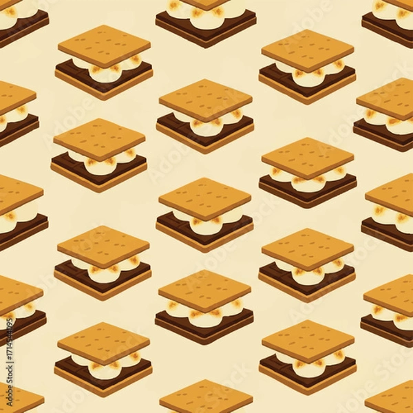 Fototapeta sweet smores pattern seamless graphic background